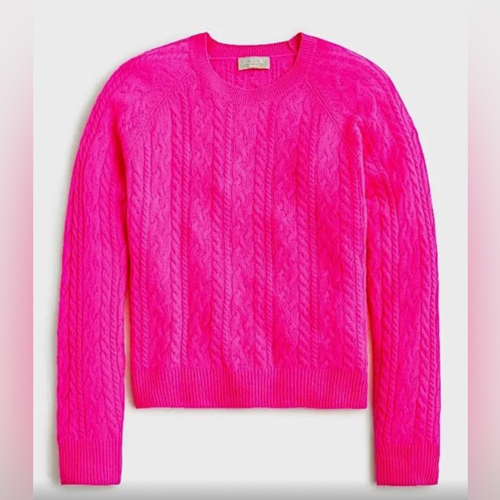 NWT JCrew Cashmere cropped cable-knit crewneck sweater